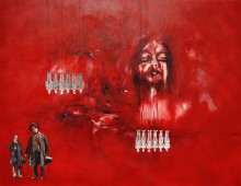 Oxide Lynch. 3 ft. x 4 ft. Acrylic, Oils, Mixed Media & Spray Paint on Canvas. 2009. SOLD