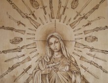 Heavy Artillery. Wood Burning. 30" x 30". 2011.