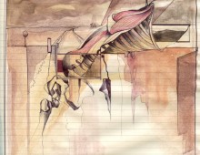 Bone. Watercolour on paper study. 8.5" x 10". 2010.
