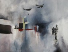 The Acrobat. 24" x 30". Acrylic & Transfers on Canvas. 2011.