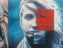 The Red Polaroid Square. 6 ft. x 4 ft. Acrylic on Canvas. 2011.