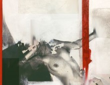 Call When You Get There To Let Me Know You're Alright. 6" x 6". Study: Acrylic and Photo Transfer on Wood Panel. 2012.