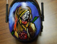 Dredg Headphones. Acrylic on Plastic headphone Covers. 2010