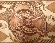 Jack. Wood Burning and Acrylic on Wood Panel. 2 ft. x 3 ft. 2012.