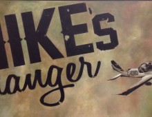 Mike's Hanger. Acrylic and Photo Transfer on Wood Panel. 2 ft. x 4 ft. 2012